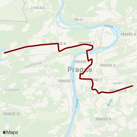 PID Nádraží Holešovice - Kubánské Náměstí map
