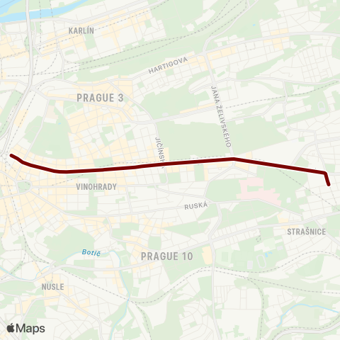 PID Čechovo Náměstí - Olšanské Hřbitovy map