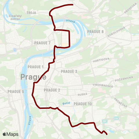 PID Nádraží Holešovice - Spořilov map