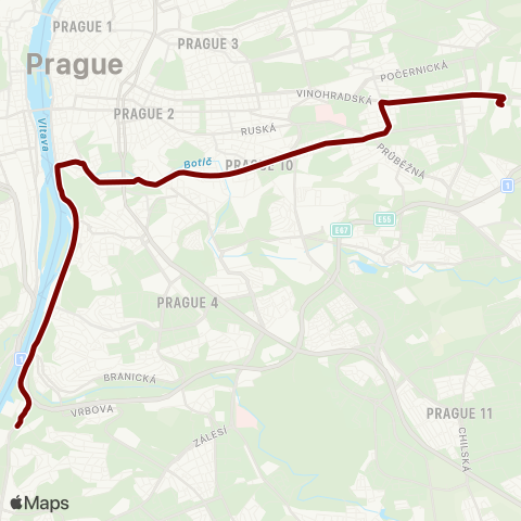 PID Depo Hostivař - Pankrác map