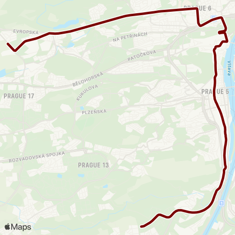 PID Dědina - Sídliště Barrandov map