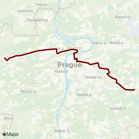 PID Dědina - Nádraží Hostivař map