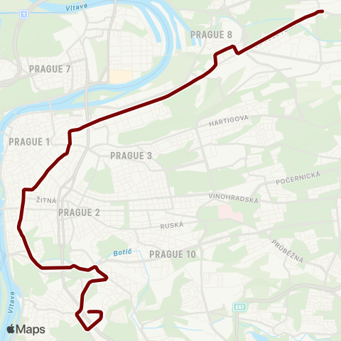 PID Vysočanská - Spojovací map