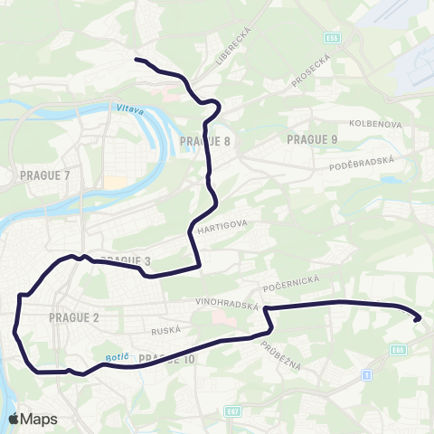 PID Vozovna Kobylisy - Ústřední Dílny Dopravního Podniku map