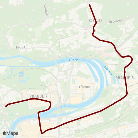 PID Kubánské Náměstí - Nádraží Hostivař map