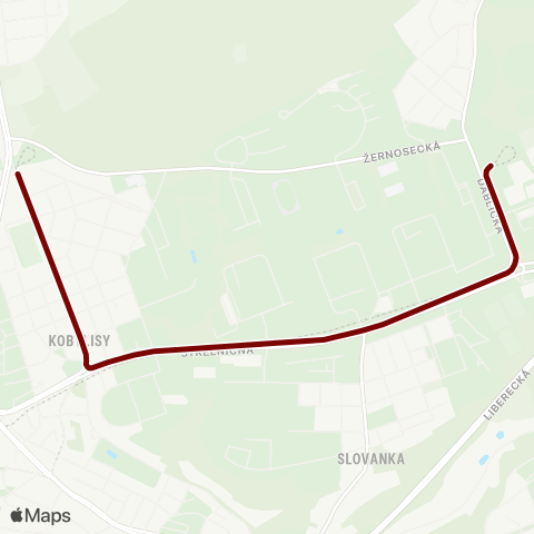 PID Vozovna Kobylisy - Sídliště ĎÁblice map