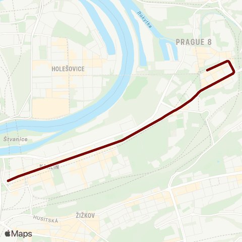 PID Vozovna Střešovice - Hlavní Nádraží - Vozovna Střešovice map