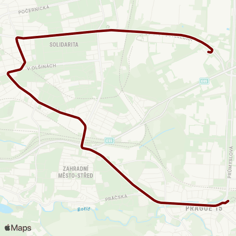 PID Divoká Šárka - Nádraží Podbaba map