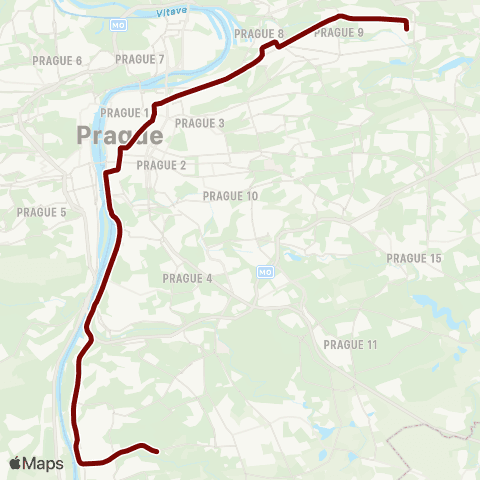 PID Smíchovské Nádraží - Sídliště Modřany map