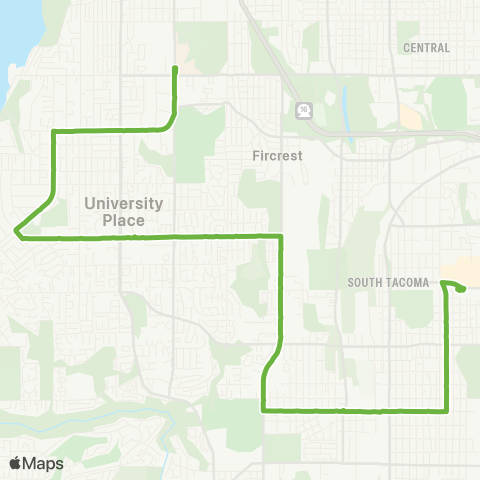 Pierce Transit University Place map