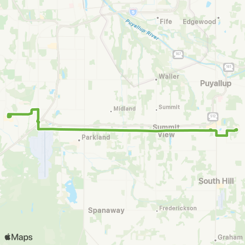 Pierce Transit Lakewood / South Hill map