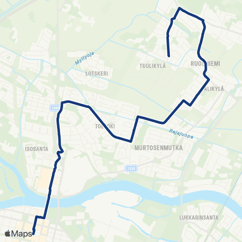 Porin joukkoliikenne Tuulikylä map