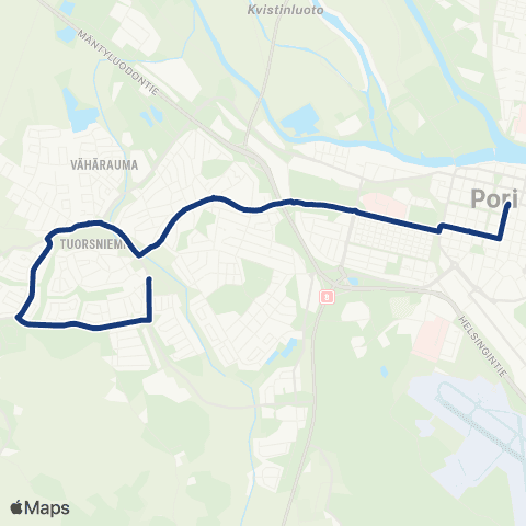 Porin joukkoliikenne Leppäkorpi map