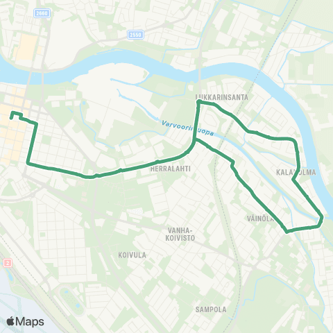 Porin joukkoliikenne Kalaholma map