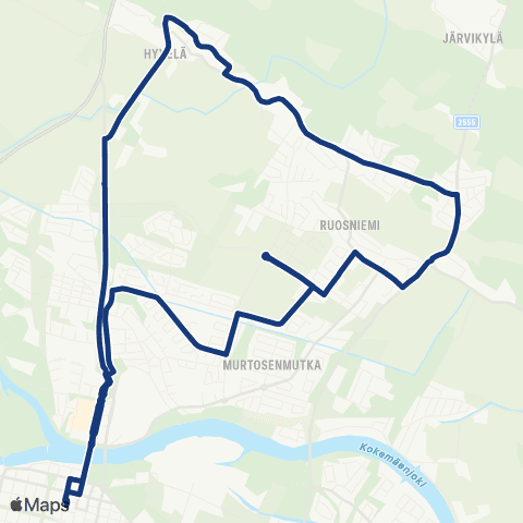 Porin joukkoliikenne Hyvelä map
