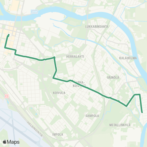 Porin joukkoliikenne Koivistonluoto map