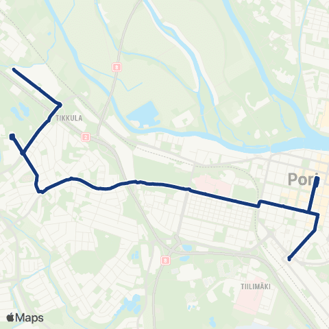 Porin joukkoliikenne Tiedepuisto map