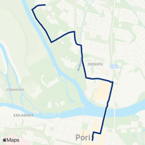 Porin joukkoliikenne Pormestarinluoto map