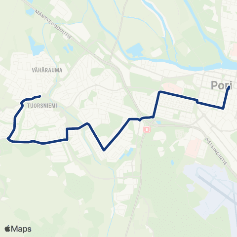 Porin joukkoliikenne Musa-Leppäkorpi map