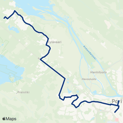 Porin joukkoliikenne Pihlava map