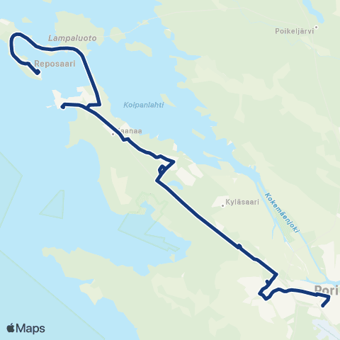 Porin joukkoliikenne Pihlava-Reposaari map