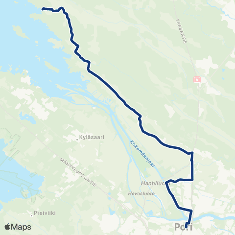 Porin joukkoliikenne Lyttylä map