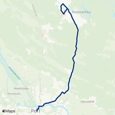 Porin joukkoliikenne Noormarkku map