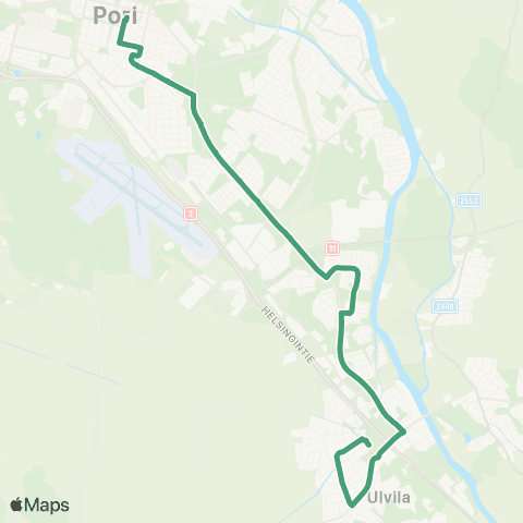 Porin joukkoliikenne Friitala-Nummela map