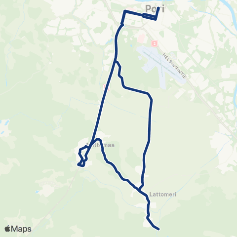 Porin joukkoliikenne Lattomeri map