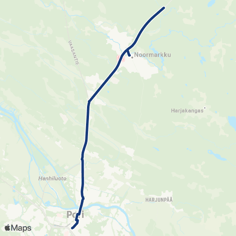 Porin joukkoliikenne Kankaanpää-Pomarkku-Noormarkku-Pori map