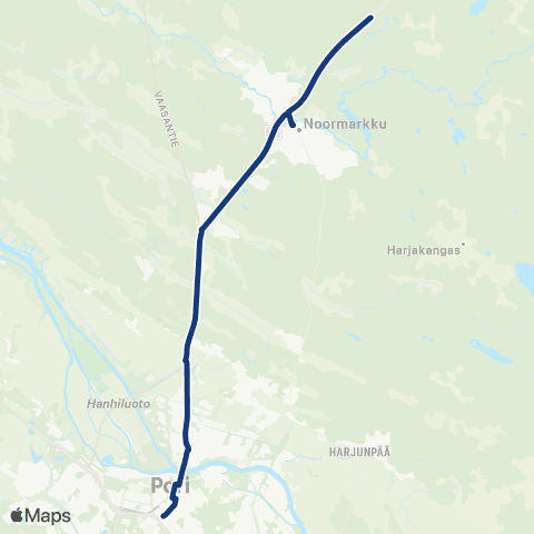 Porin joukkoliikenne Niinisalo-Kankaanpää-Pomarkku-Pori map