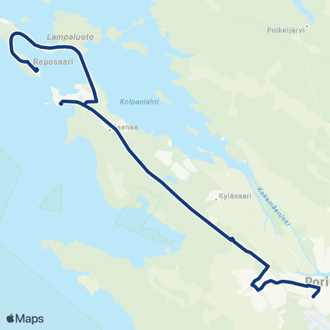 Porin joukkoliikenne Reposaari map