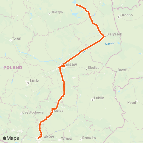 PKP Intercity InterCity map