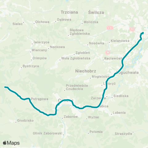 PKS w Rzeszowie Rzeszów D.A. - Boguchwała - Czudec - Pstrągowa map