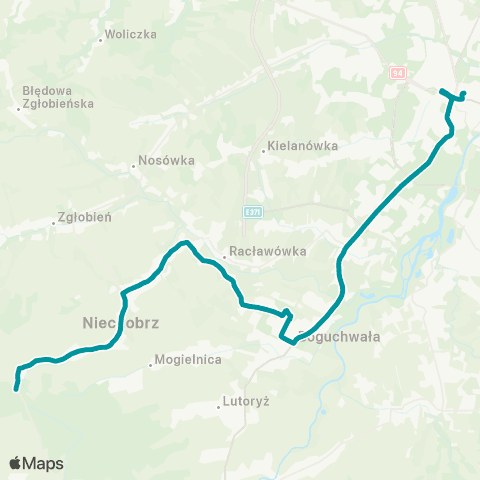 PKS w Rzeszowie Rzeszów - Boguchwała - Niechobrz map
