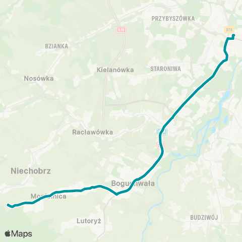 PKS w Rzeszowie Rzeszów D.A. - Boguchwała - Mogielnica map