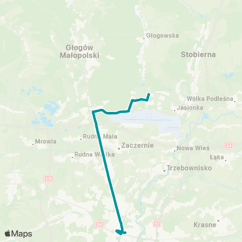 PKS w Rzeszowie Tajęcina Piaski - Rzeszów D.A. map