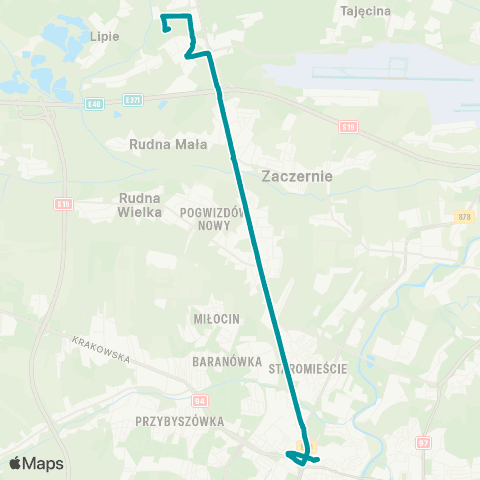 PKS w Rzeszowie Rzeszów D.A. - Głogów Młp. Yanko map
