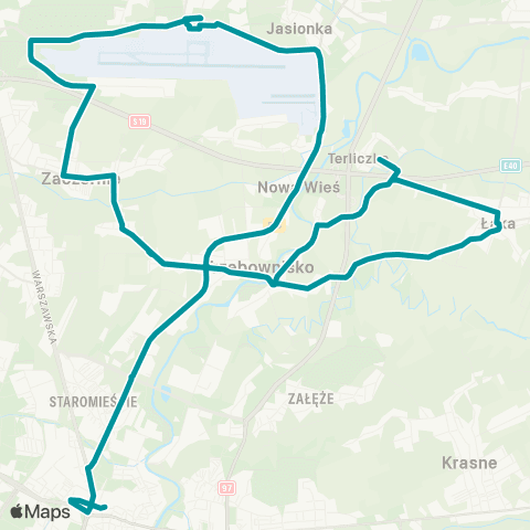 PKS w Rzeszowie Trzebownisko ZO - Trzebownisko ZO (linia gminna) map