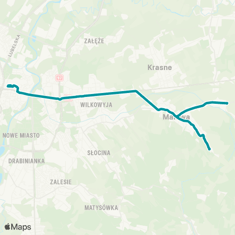 PKS w Rzeszowie Rzeszów D.A. - Malawa map