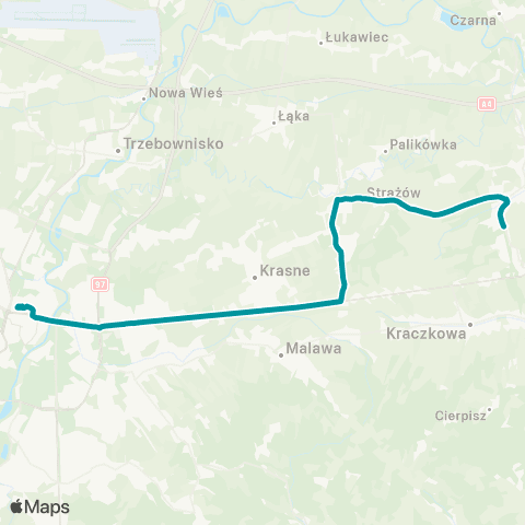 PKS w Rzeszowie Rzeszów D.A. - Strażów - Krzemienica map