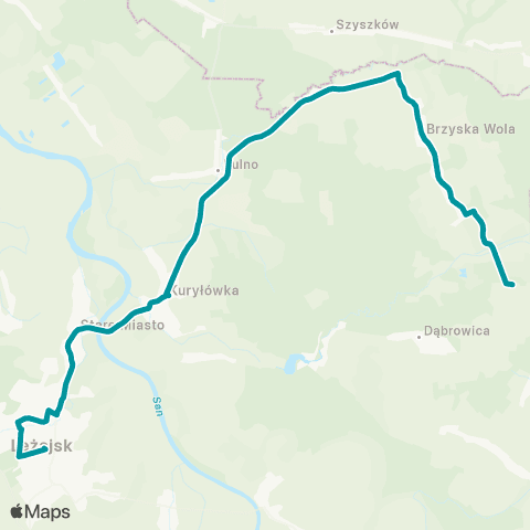 PKS w Rzeszowie Leżajsk - Kuryłówka - Kulno - Wólka Łamana - Brzyska Wola - Słoboda map