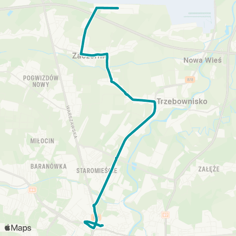 PKS w Rzeszowie Rzeszów D.A. - Trzebownisko ZO - Zaczernie ML System map