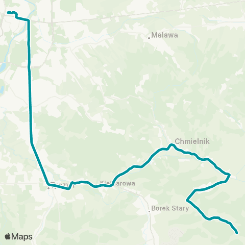 PKS w Rzeszowie Rzeszów D.A. - Tyczyn - Chmielnik - Brzezówka map