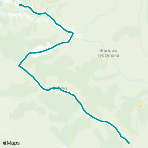 PKS w Rzeszowie Chmielnik UG - Hyżne Nowa Wieś map