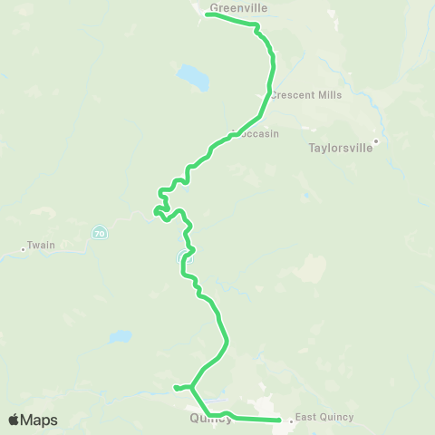 Plumas Transit North County map