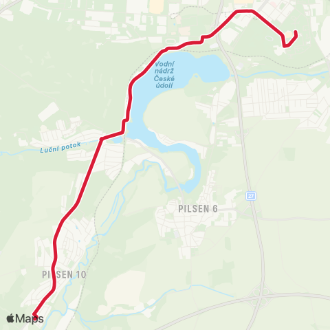 PMDP Bory - Špačková - Lhota map