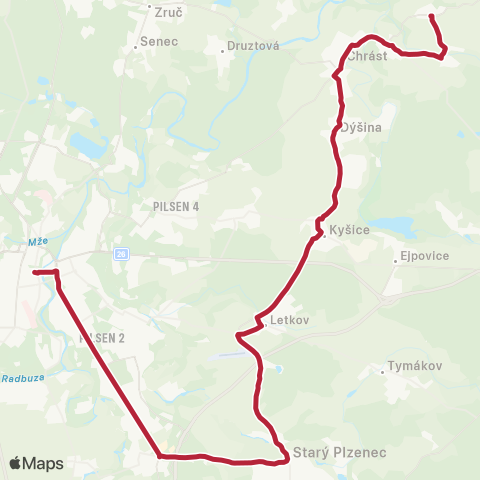 PMDP Mrakodrap - Bušovice, Sedlecko map