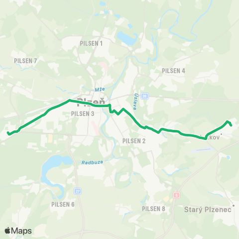 PMDP Nová Hospoda - Božkov - Letkov map