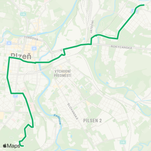 PMDP Doubravka - Sídliště Bory map